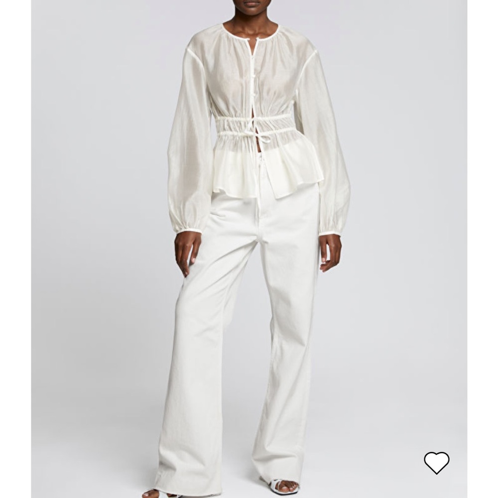 Never worn & Other Stories Drawstring Waist Blouson Sleeve Blouse